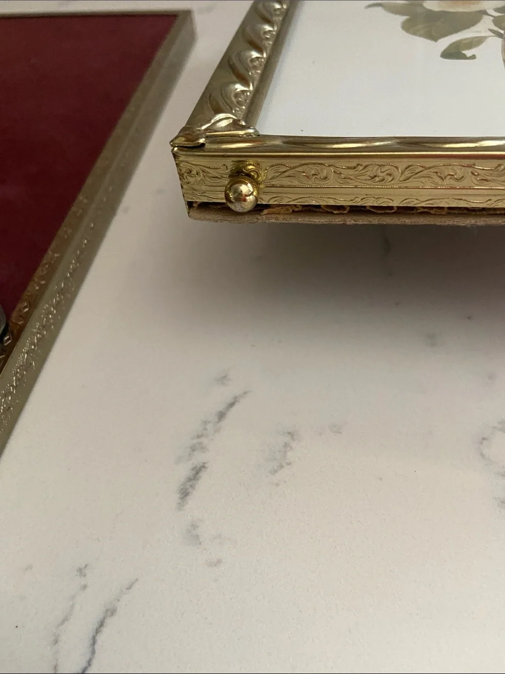 Vintage Brass Tone Picture Frame Lot 5x7 & 8x10 Ornate Hollywood Regency Set